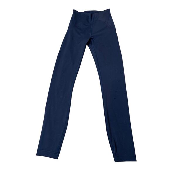 Lululemon leggings Navy blue SZ 2 pull on full length - flawed - small hole - Picture 2 of 7